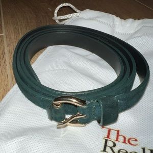 MOSCHINO GREEN SUEDE BELT 100% GENUINE LEATHER GORGEOUS THIN BELT SIZE 40